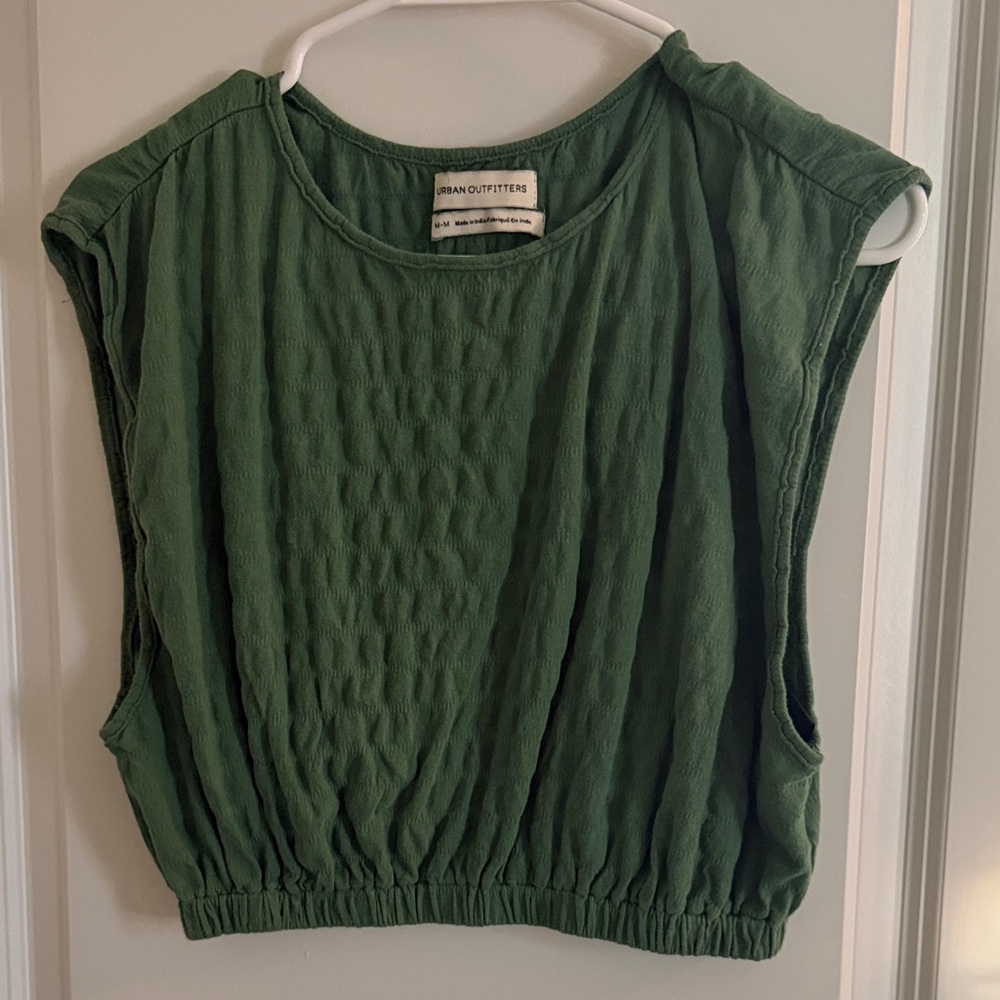 Urban Outfitters Deep Green Textured Crop Top